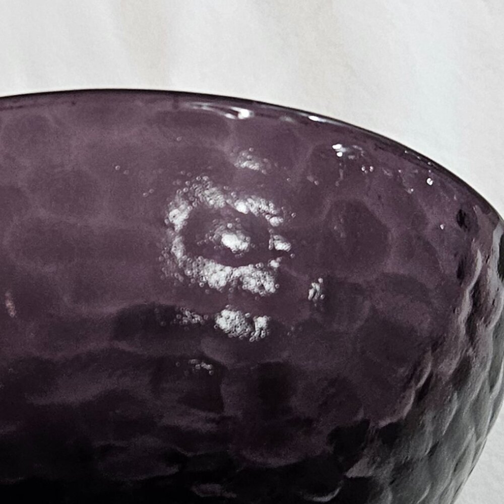 (2) Bormioli Rocco French amethyst antique hammered glass 5.5 inch dessert bowls - Picture 2 of 4